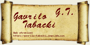 Gavrilo Tabački vizit kartica